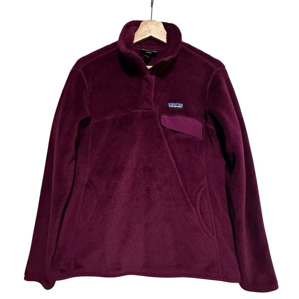 Patagonia Pullover Womens SIZE LARGE Purple Fleece Snap T Polartec Sweater 25442